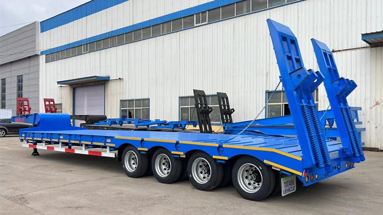 4 Axle 100 Ton Lowbed Truck Trailer for Sale Price