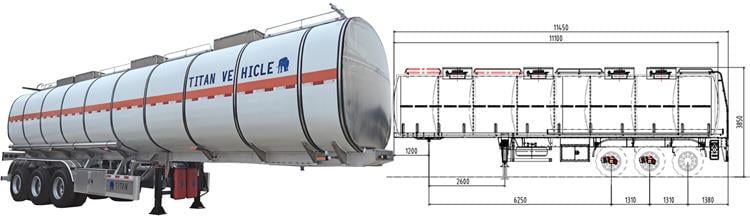 Aluminum Tankers of 45000ltrs/40000liters for Sale - 40CBM Aluminium Alloy Fuel Tanker Semi Trailer