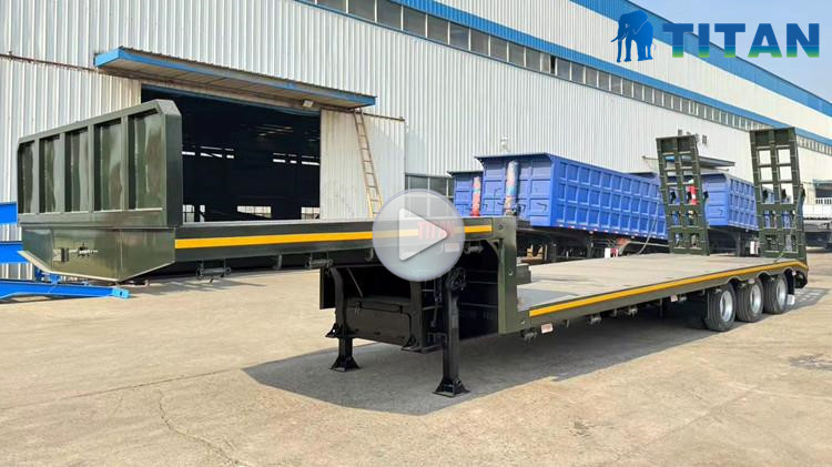 Flat Type 100Ton 3 Axle Lowbed Trailer for Sale