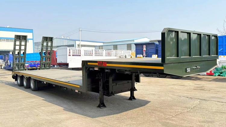 Flat Type 100Ton 3 Axle Lowbed Trailer for Sale
