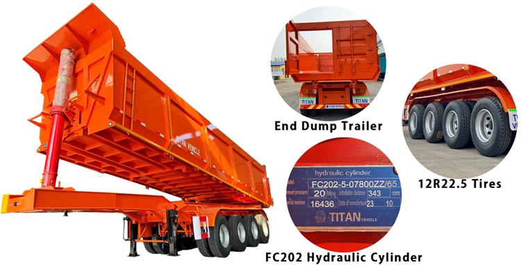 40CBM 4 Axle Dump Truck Trailer In Trinidad | Dumper Tipper Trailers
