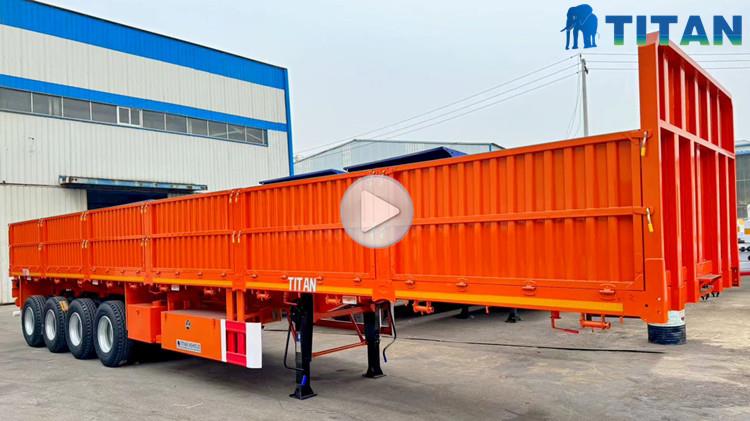 4 Axle 80 Ton Dropside Trailer with Sidewall