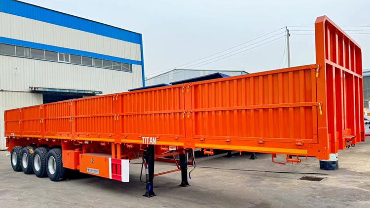 4 Axle 80 Ton Dropside Trailer with Sidewall