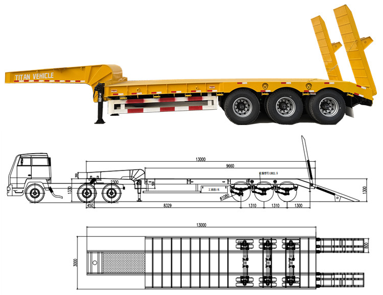 3 Axle Semi Low Bed Trailer for Sale in Mauritania