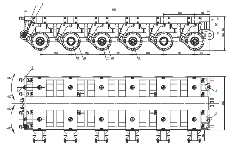 6 Line Scheuerle SPMT Mammoet Self Propelled Modular Transporter for Sale Price