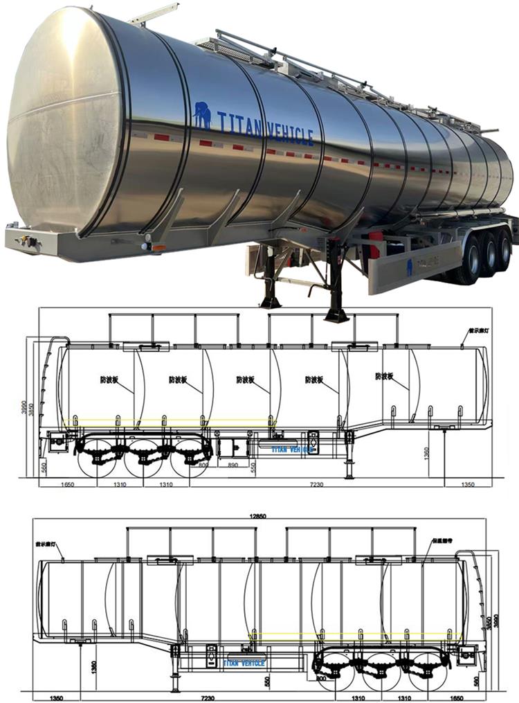 45000 Litres Stainless Steel Insulation Tank Semi Trailer for Sale - 2025 New Style