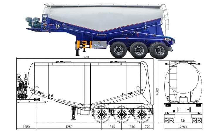 40 Ton Cement Powder Tankers Trailer for Sale In Jamaica