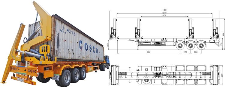 40 foot Side Loader Trailer with 37 Ton Capacity Crane for Sale In Jamaica