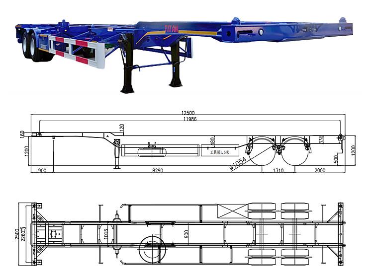 40 Foot Shipping Container Chassis Trailer for Sale in Jamaica