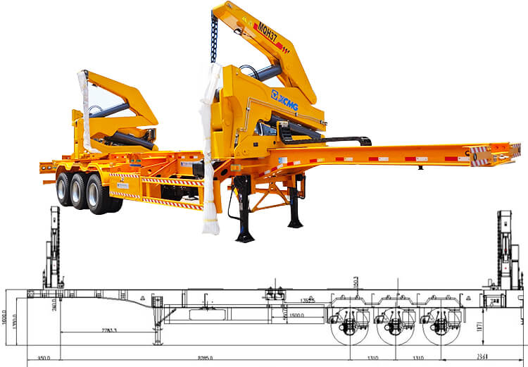 3 Axle 45 Ton Container Side Lifter Sidelifter Trailer for Sale in Tanzania