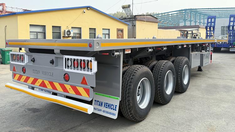40 Foot Container Flatbed Tri Axle Flat Deck Trailer for Sale in Tanzania