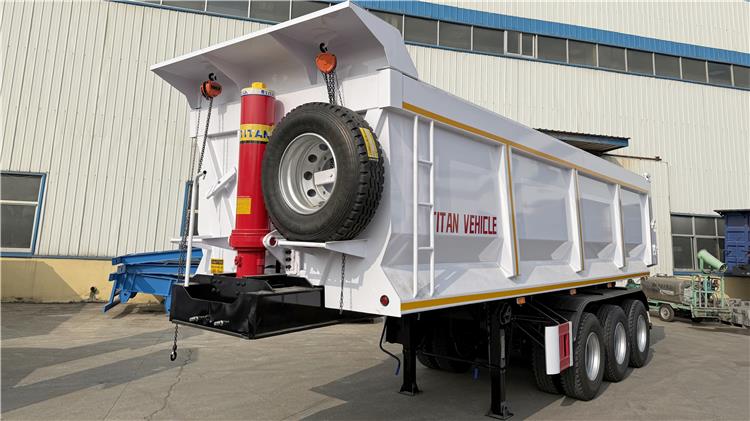 30CBM Tri/Triple Axle Hydraulic End Dump Semi Trailer for Sale In Tanzania