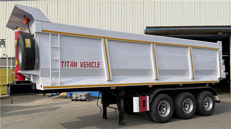 30CBM Tri/Triple Axle Hydraulic End Dump Semi Trailer for Sale In Tanzania