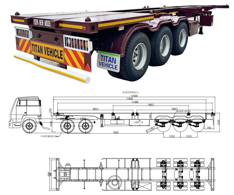 12m Skeletal Semi Trailer fo Sale in Tanzania