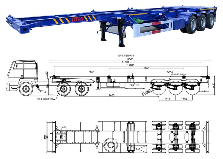 40Ft Container Skeleton Trailer for Sale in Tanzania