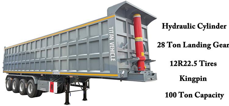 4 Axle 40CBM Semi Tipper Tipping Trailer for Sale Price In Dar es Salaam Tanzania