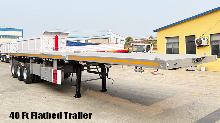 40 Foot 3 Axle Container Flatbed Tractor Truck Trailer for Sale in Zimbabwe