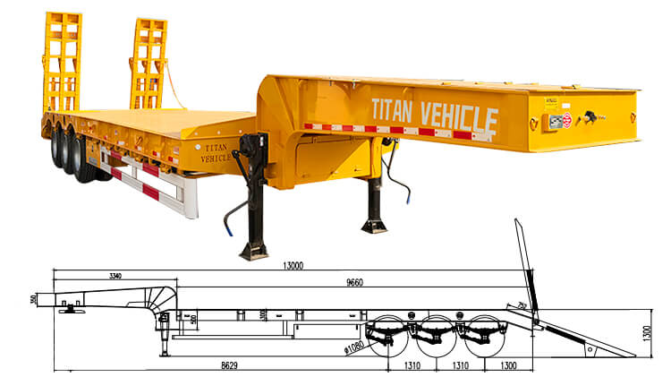 3 Axle 60 Ton Semi Low Bed Trailer Truck for Sale Price in Zimbabwe