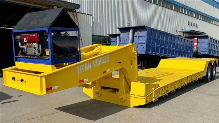50 Ton Lowboy Semi Trailer for Sale Near Me in Guam- Lowboy Truck Trailer