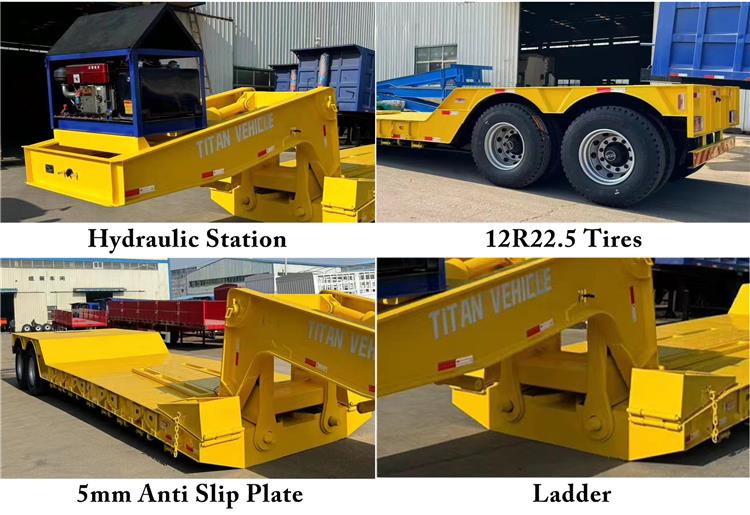 50 Ton Lowboy Semi Trailer for Sale Near Me in Guam- Lowboy Truck Trailer