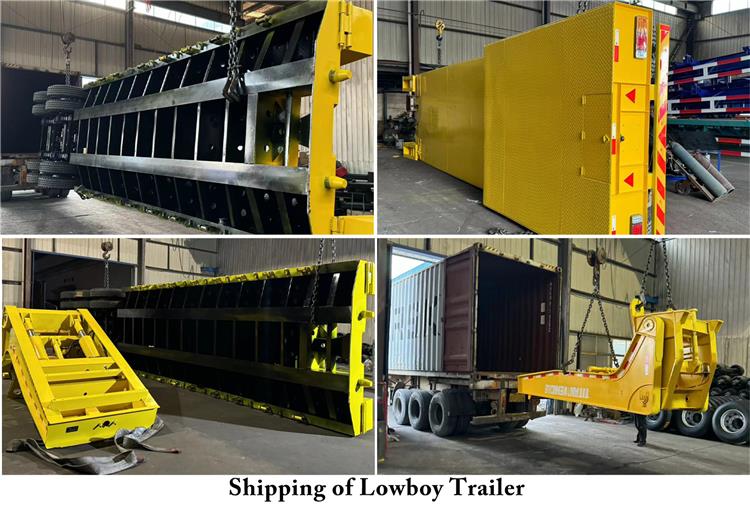 50 Ton Lowboy Semi Trailer for Sale Near Me in Guam- Lowboy Truck Trailer
