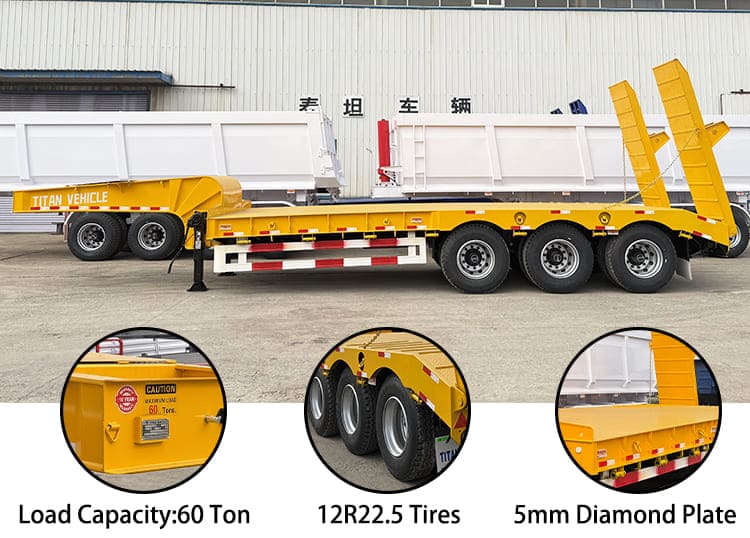 3 Axle Hydraulic Low Bed Truck Semi Trailer Price for Sale in Guyana