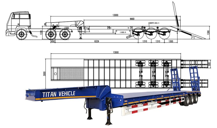 3 Axle Semi Low Loader Trailer Lowbed Truck for Sale in Guyana