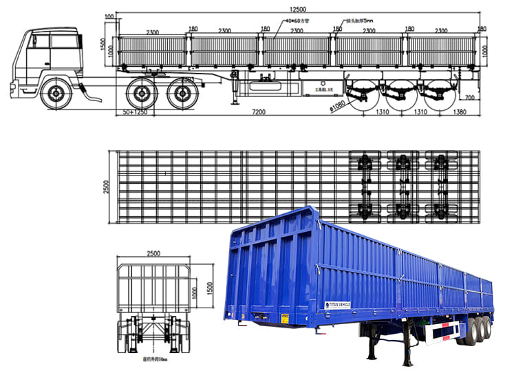 60 Ton Side Wall Trailer with Drop Sides for Sale in Guyana
