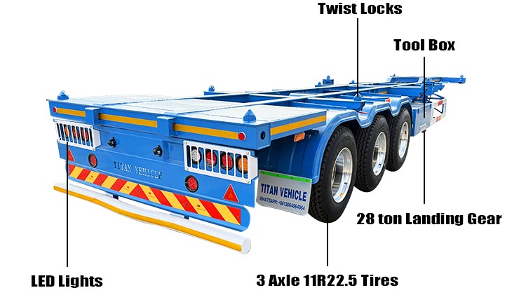 40 Ft Skeleton Trailer for Sale | Gooseneck Container Trailer in Guyana