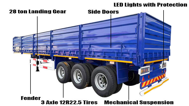 3 Axle Trailer with Side Walls | Side Wall Semi Trailer for Sale in Nigeria