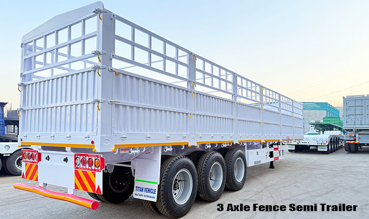 3 Axle Fence Cargo Semi Trailer for Sale Near Me in Lagos Nigeria
