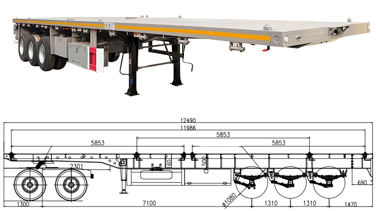 40 Ft 3 Axle Flatbed Semi Trailer for Sale in Nigeria