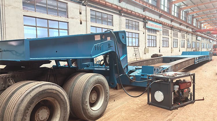 4 Axle RGN Extendable Lowboy Trailer for Sale in Nigeria Apapa