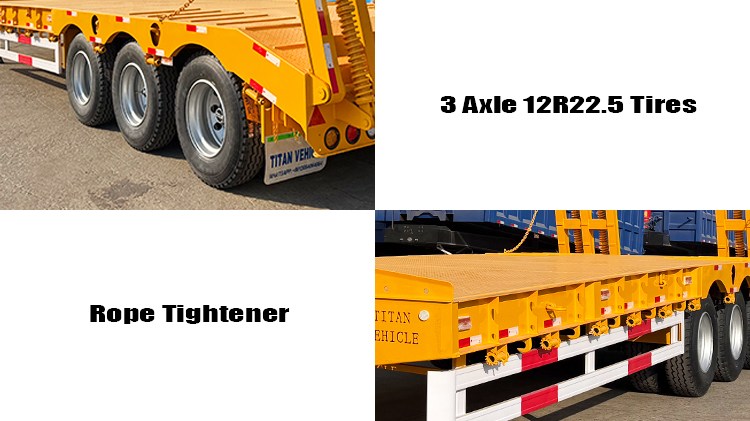 3 Axle Low Bed Semi Trailer for Sale Manufactures Price in Ghana