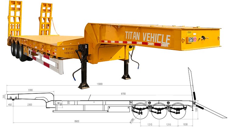 3 Axle Low Bed Semi Trailer for Sale Manufactures Price in Ghana