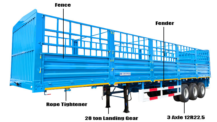 3 Axle Fence Cargo Trailer for Sale in Ghana