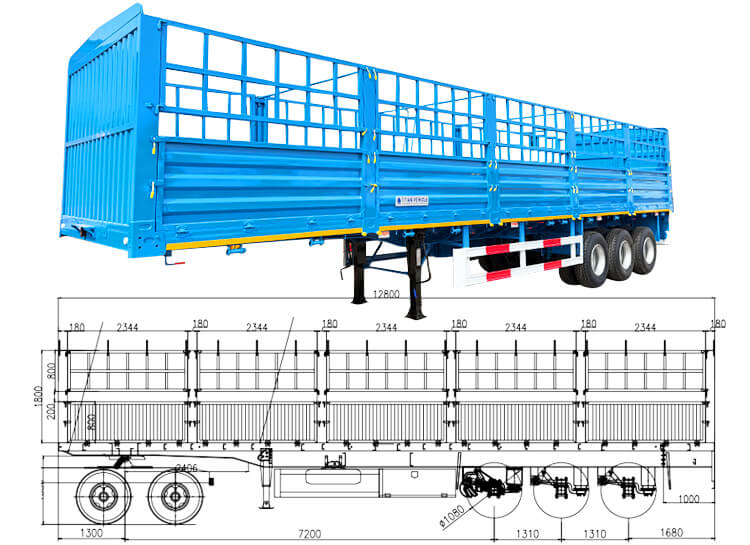 3 Axle Fence Cargo Trailer for Sale in Ghana