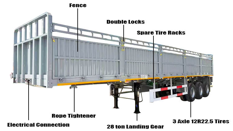 3 Axle Stake Semi Trailer for Sale in Ghana