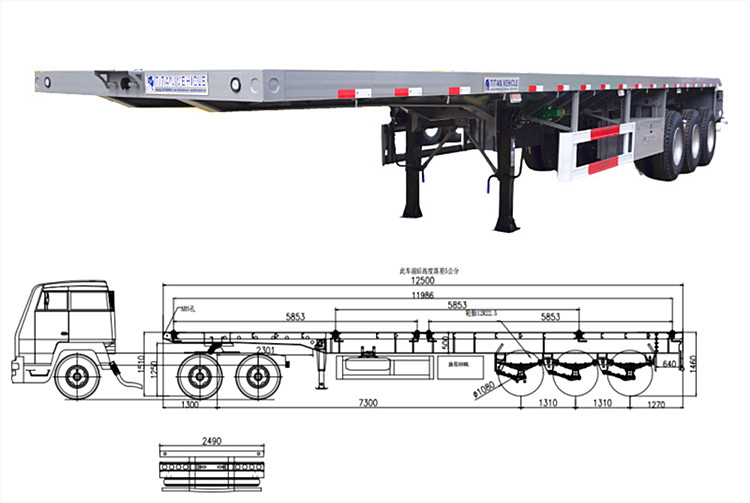 40Ft Flatbed Trailer 3 Axle for Sale Price in Congo