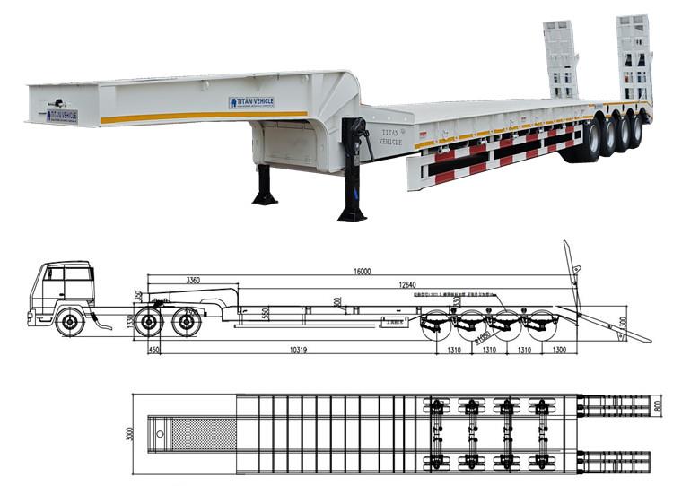 4 Axle 100 Ton Lowbed Trailer Truck for Sale Price in Congo