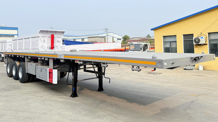 12.5M Tri Axle Semi Truck Flatbed Trailer for Sale in Zambia