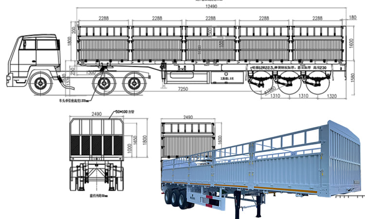 60 Ton 3 Axle Cargo Trailer for Sale in Mali
