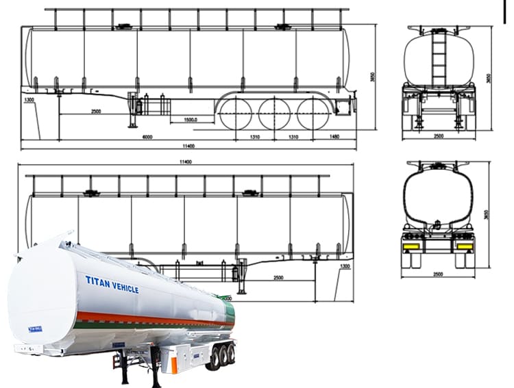 3 Axle 45000 Liters Fuel Tanker Semi Trailer Price for Sale in Angola