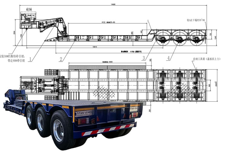 80 Ton Detachable Gooseneck Lowboy Trailer for Sale in Angola