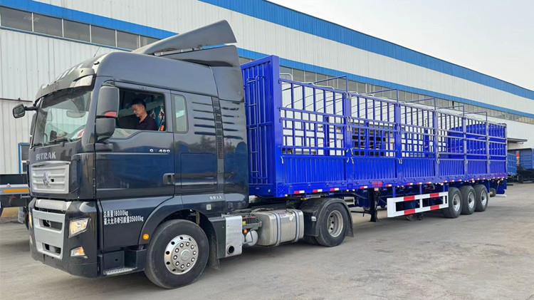 3 Axle Cargo Fence Semi Trailer with Air Suspension