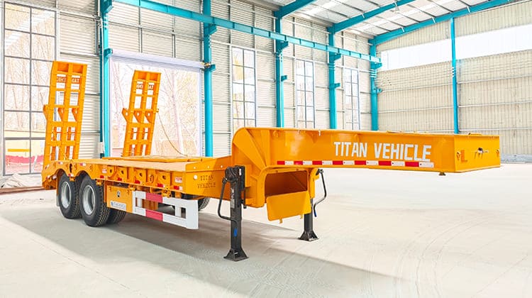 2 Axle 30 Ton Container Low Bed Trailer Truck Price for Sale