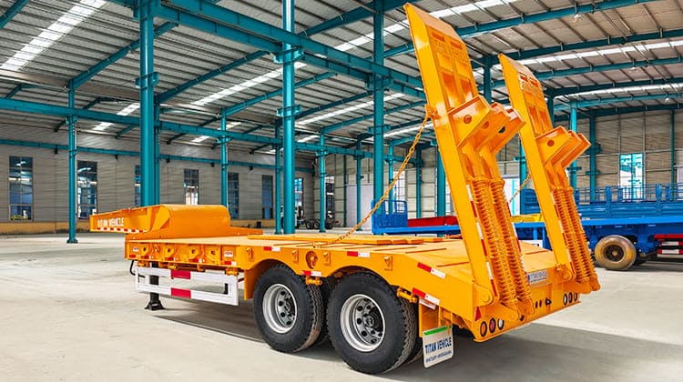 2 Axle 30 Ton Container Low Bed Trailer Truck Price for Sale