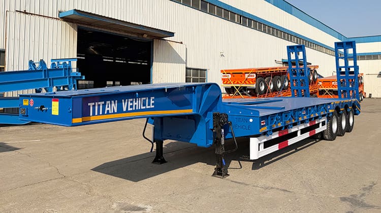 Hydraulic 3 Axle 40Ft Low Bed Trailer Price Manufacturers for Sale in Ghana