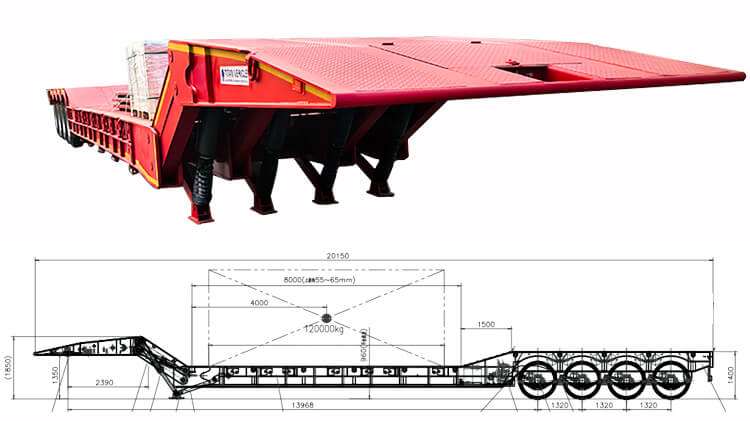 Mechanical Folding Gooseneck Lowboy Trailers for Sale in Nigeria