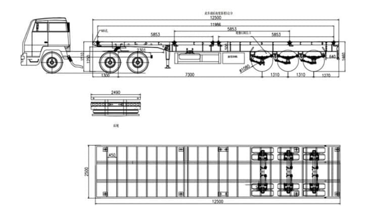 Tri Axle 40 Foot Flatbed Trailer for Sale Near Me in Uganda